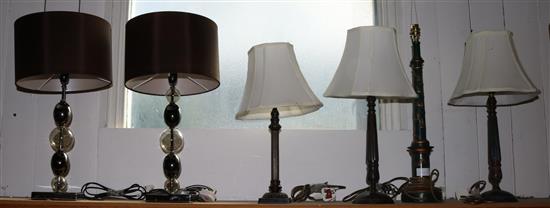 6 various lamps
